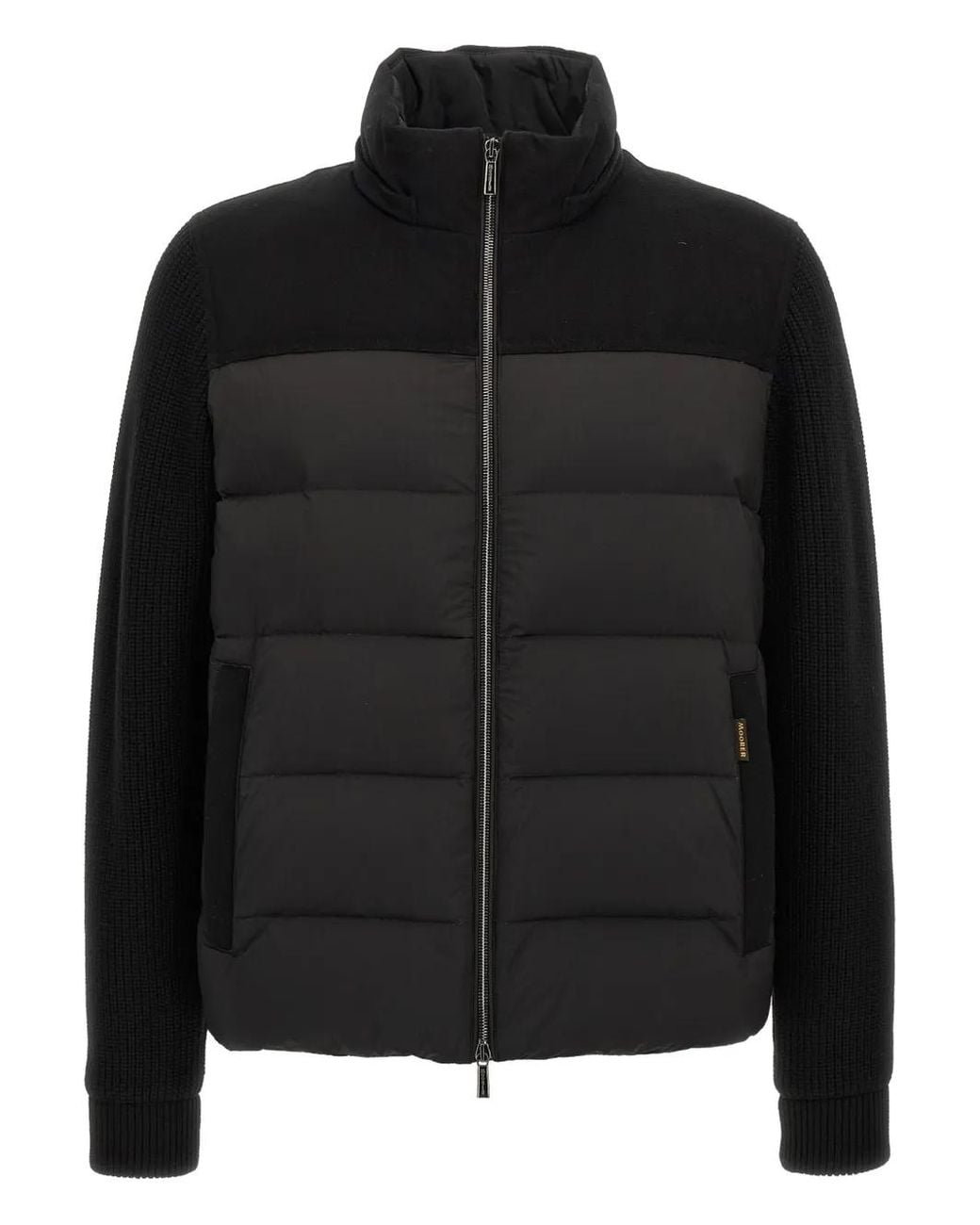 Moorer Black Allori Padded Hooded Jacket for men