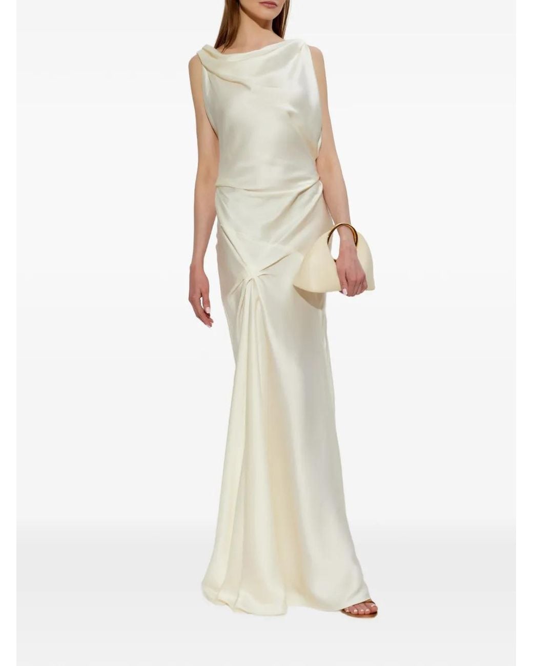 Victoria Beckham White Posy Long Dress