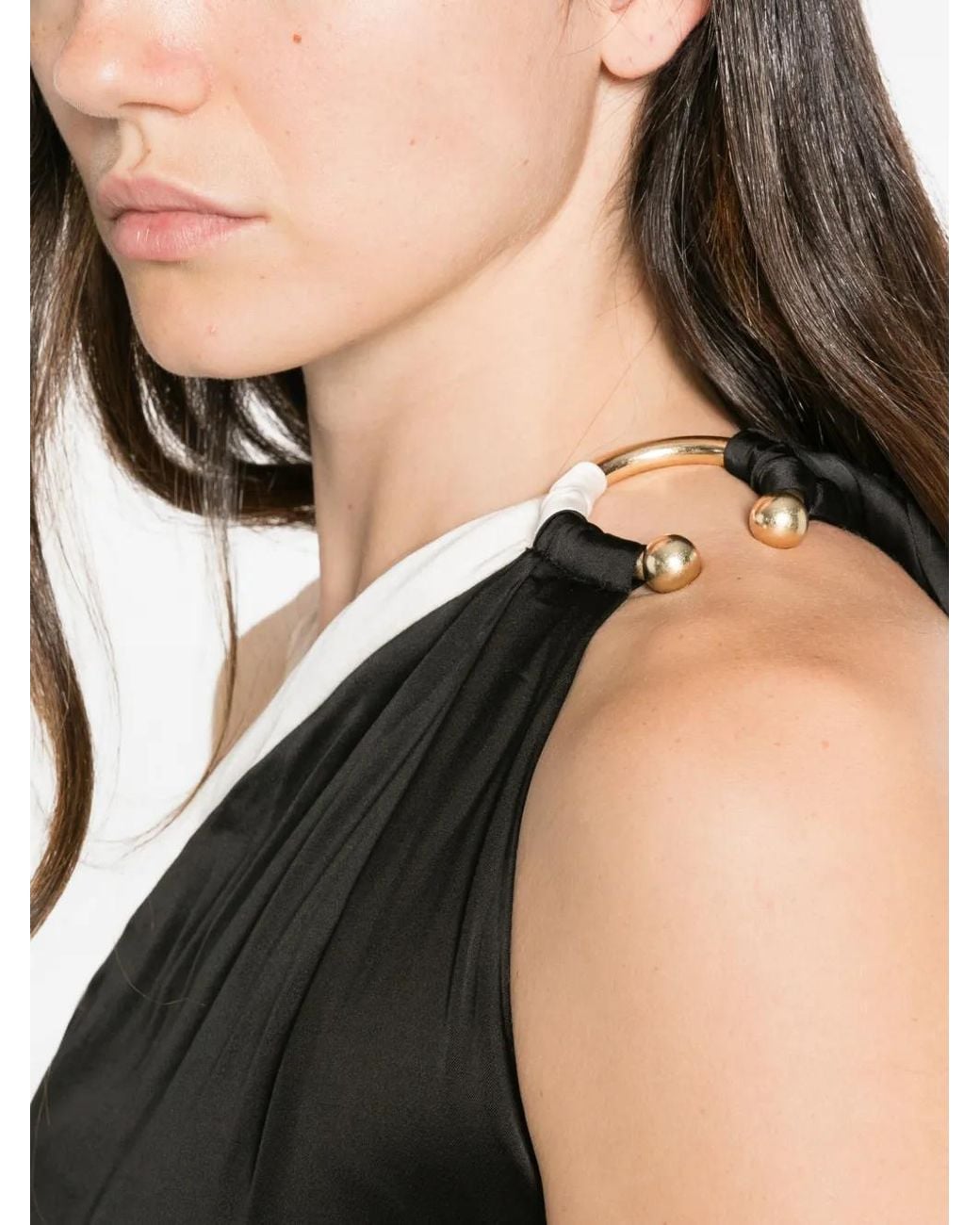 Alice + Olivia Black Gwendolyn Asymmetric Cutout Maxi Dress