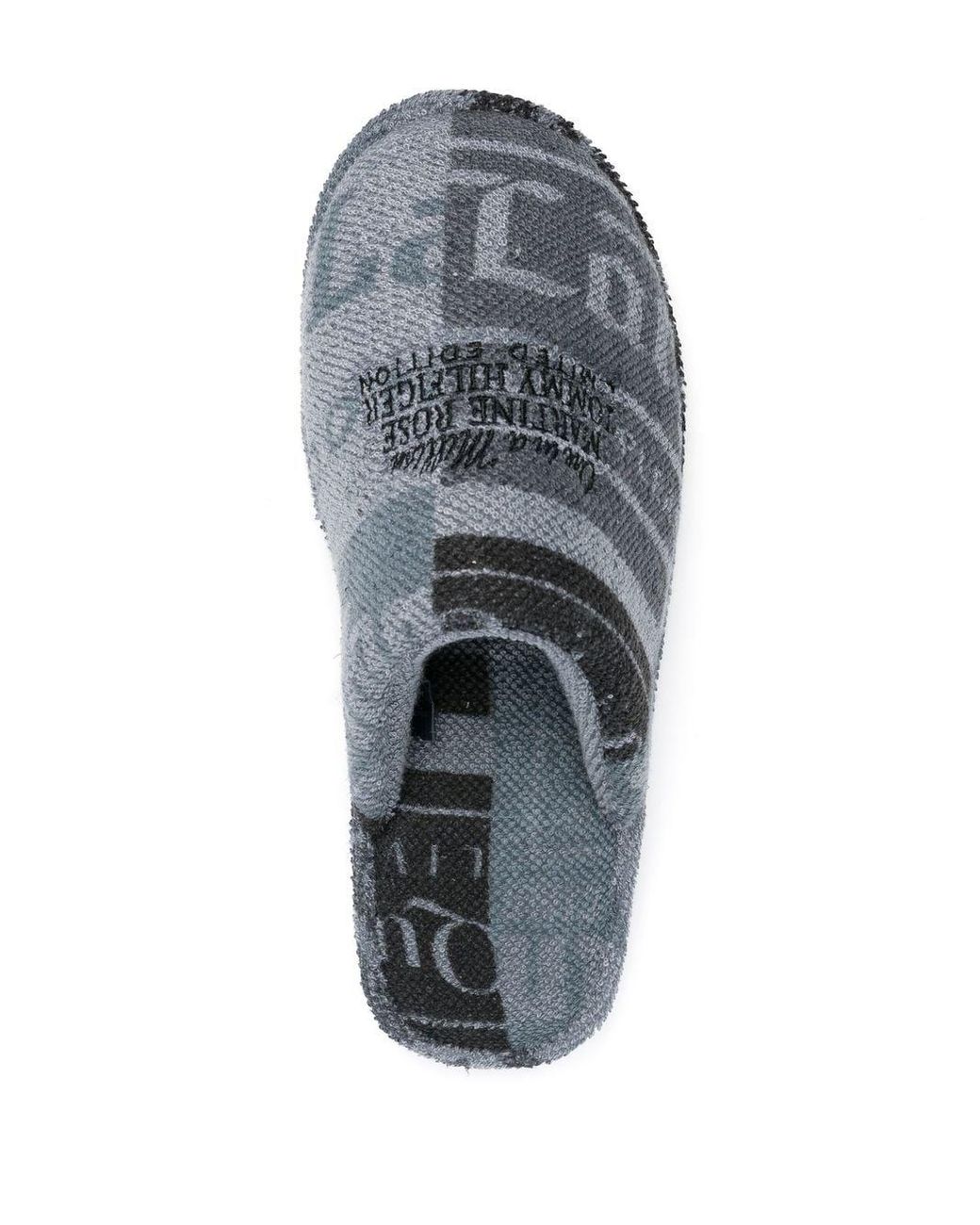 Tommy Hilfiger Logo-print Towelling Slippers in Gray for Men | Lyst