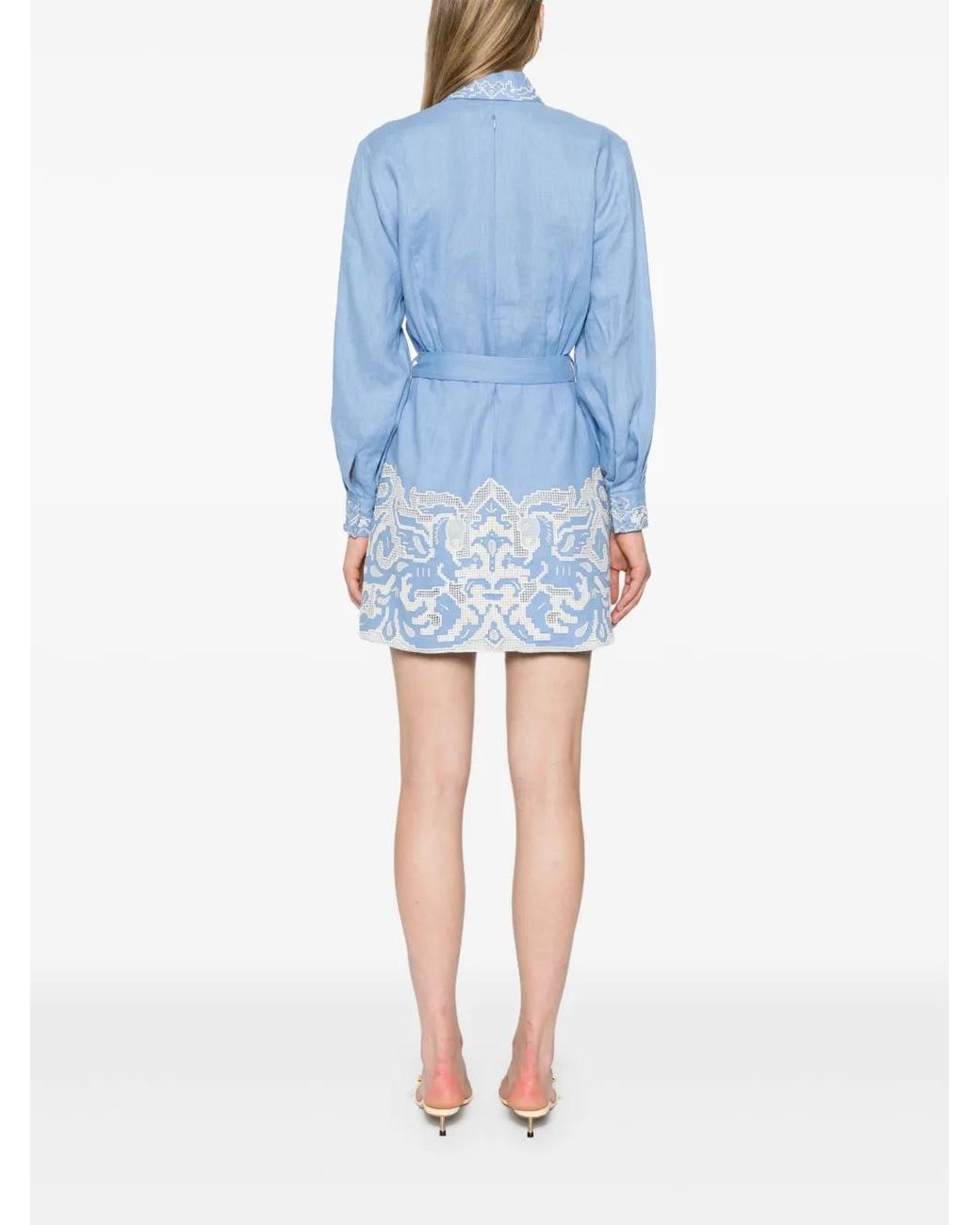 ALÉMAIS Blue Arion Linen Minidress