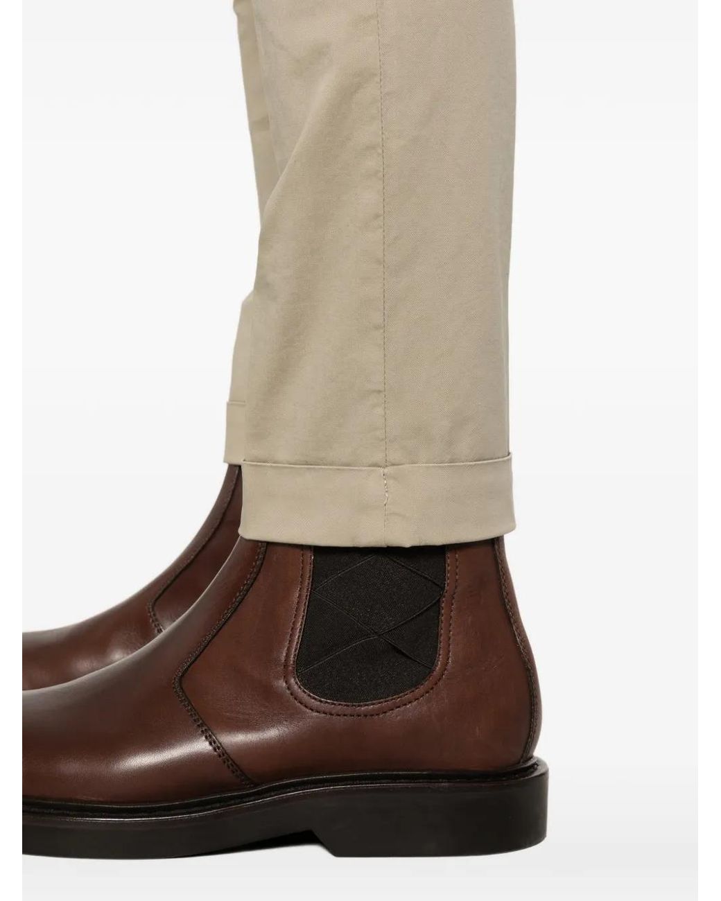 Fay Natural Turned-Up Trousers for men