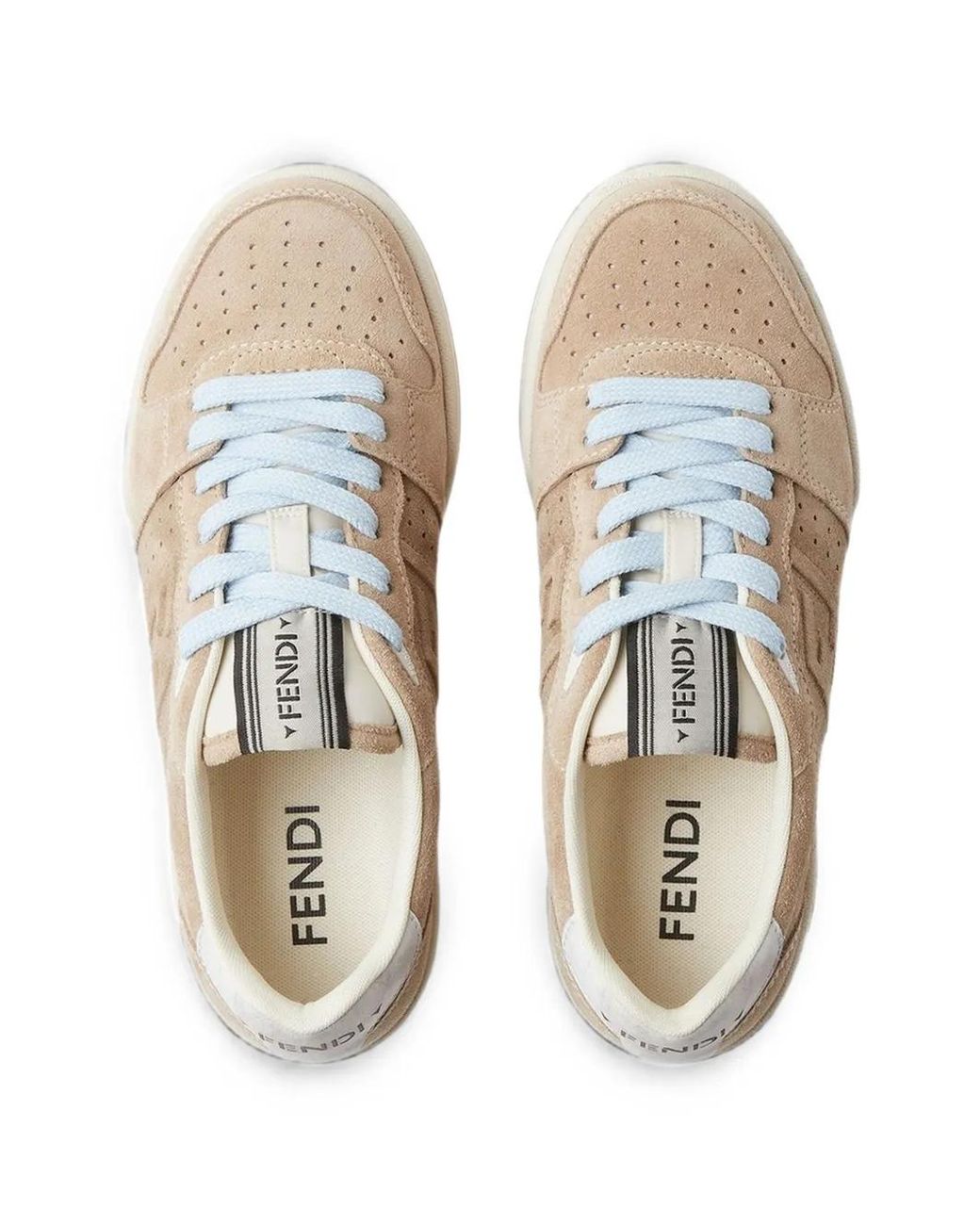 Fendi White Match Leather Sneakers