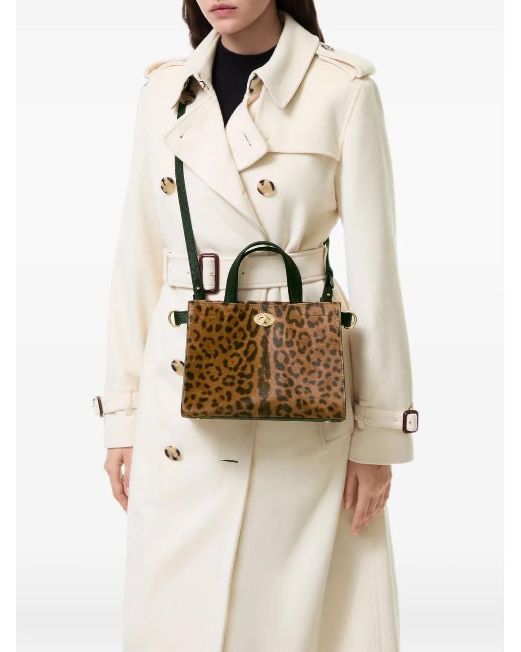Burberry Natural Mini Leopard-Print Cotswolds Tote Bag