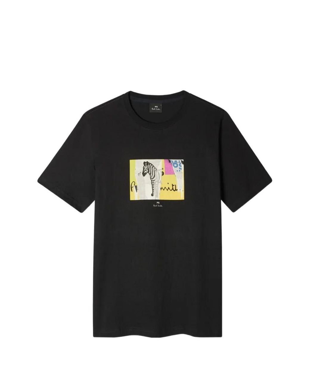 Paul Smith Black Organic-Cotton 'Patch Zebra' T-Shirt for men