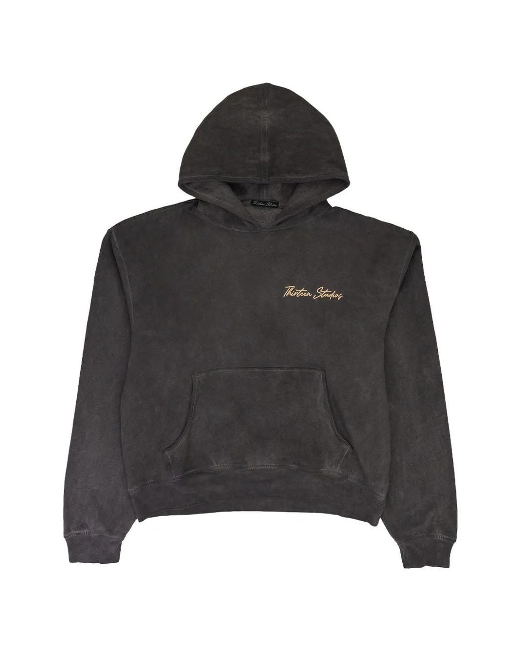 THIRTEENTH STUDIO Black Hoodie Délavé À Logo Brodé for men