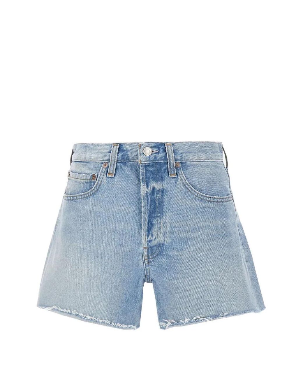 Agolde Blue Parker Long Denim Shorts