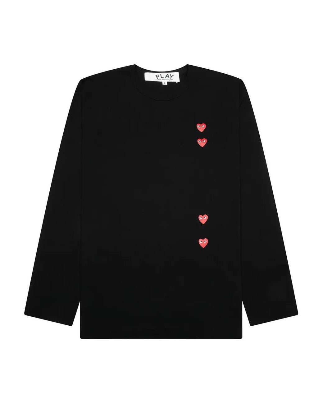 COMME DES GARÇONS PLAY Black Heart Detail Long Sleeve Sweater