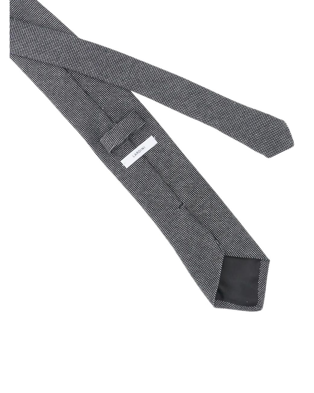 Lardini White Micro-Pattern Wool Tie for men