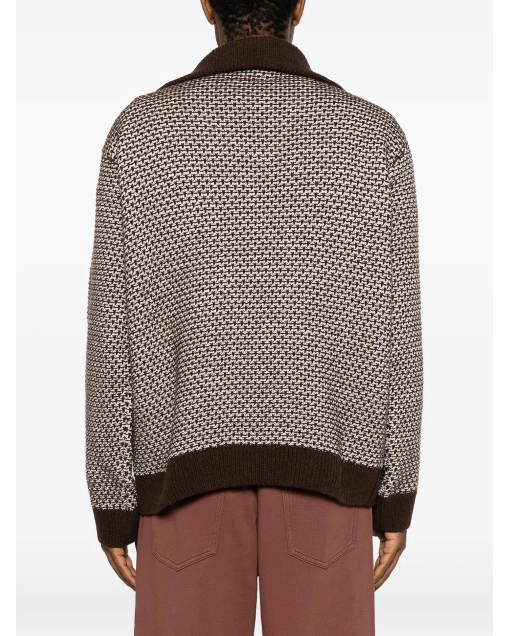 MM6 by Maison Margiela Brown Patchwork Quarter-Zip Knit for men