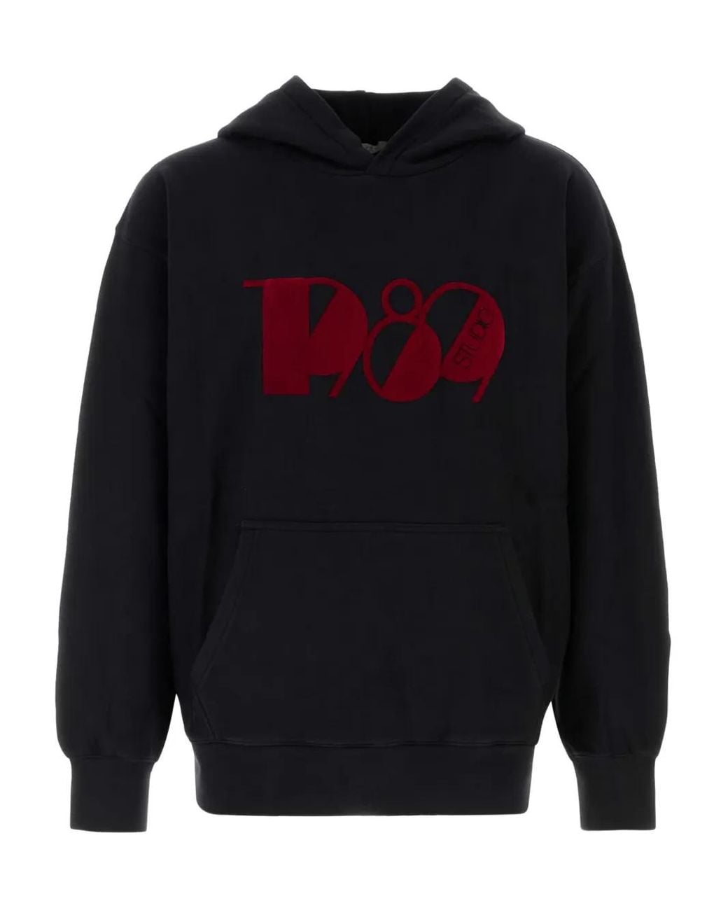 1989 STUDIO Blue Logo-Embellishment Cotton Hoodie for men