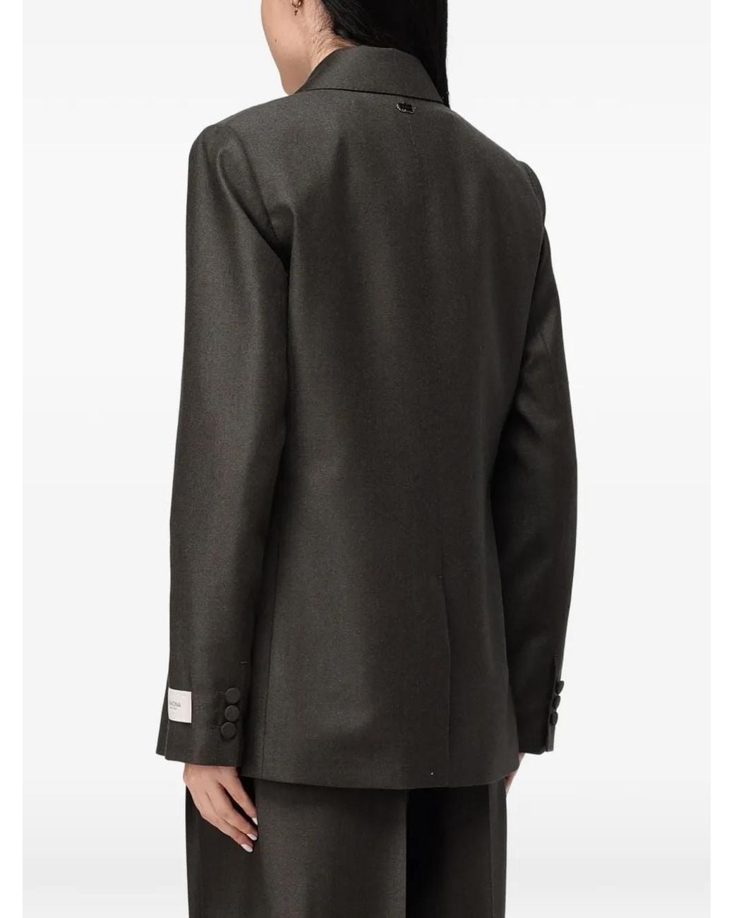 Agnona Black Double-Breasted Wool Blazer