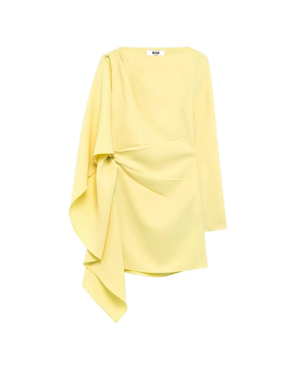 MSGM Gedrapeerde Mini-Jurk in het Yellow