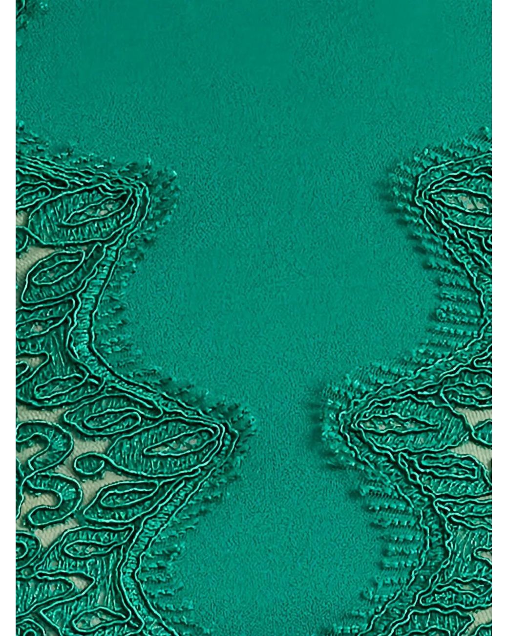Tadashi Shoji Green Lace-Details Maxi Dress