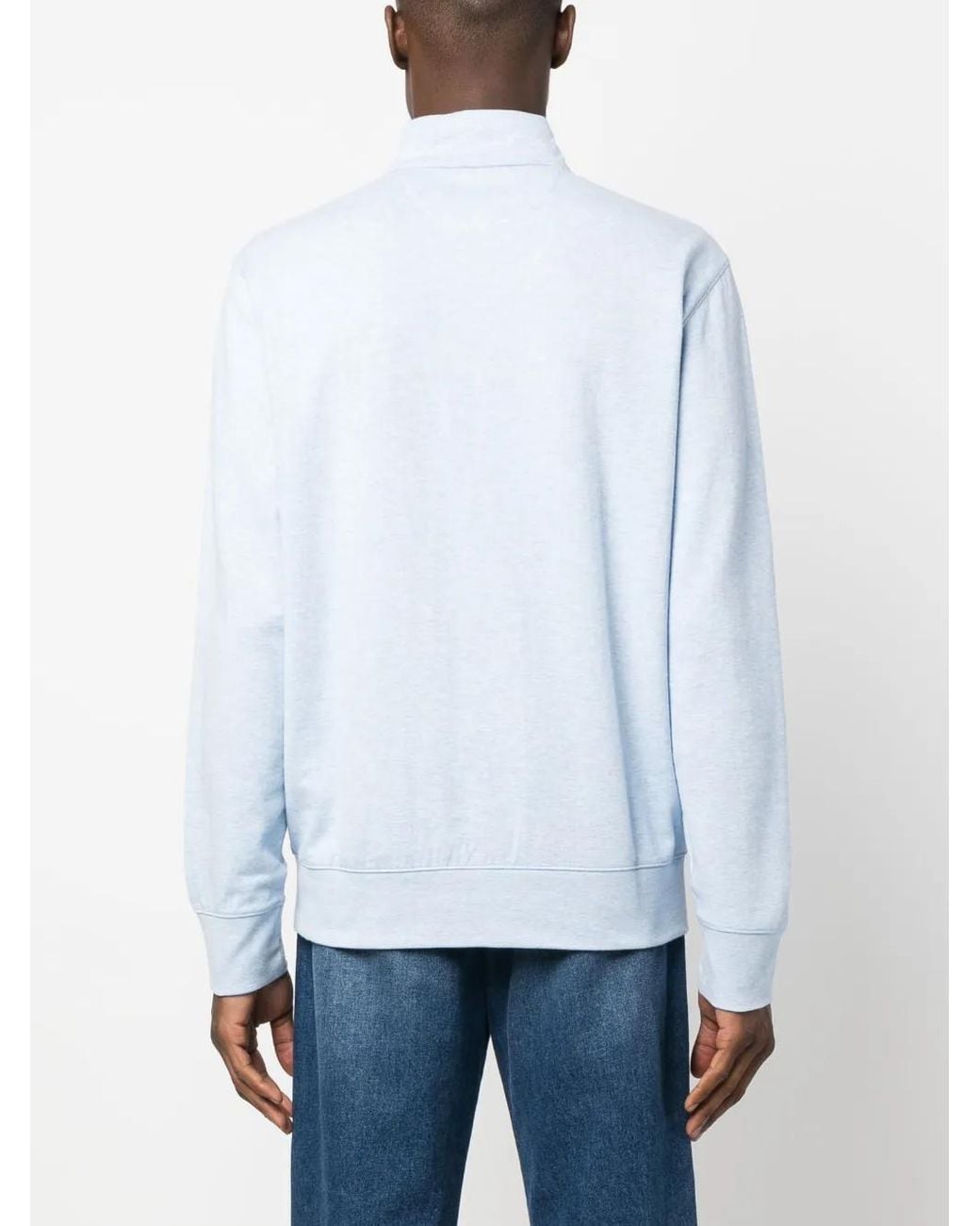 Polo Ralph Lauren Blue Half-Zip Cotton Sweater for men