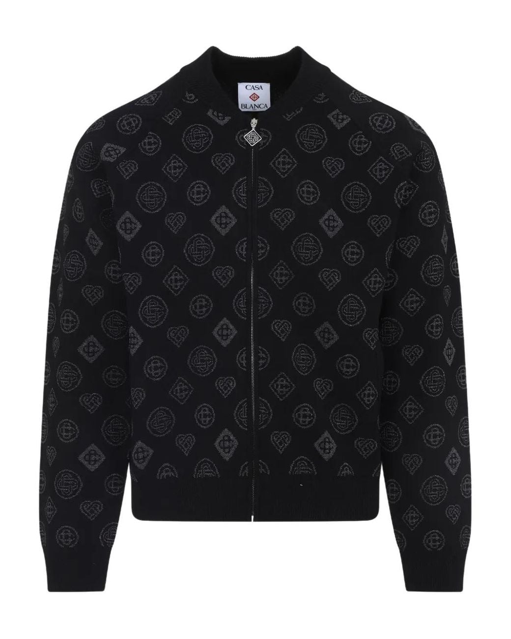 Casablanca Black City Jacquard Bomber Jackets for men