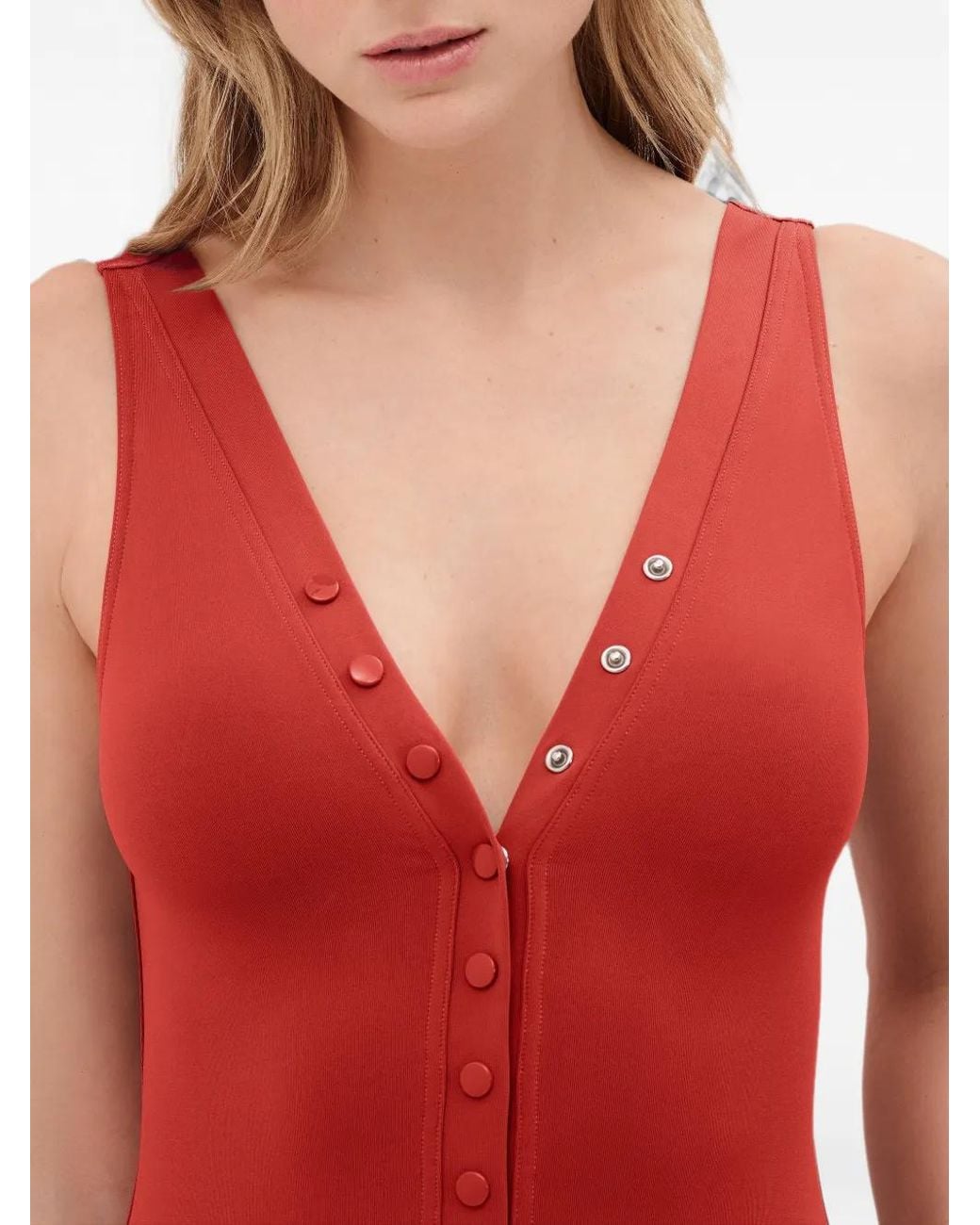 Eres Red Icône Button-Down Swimsuit