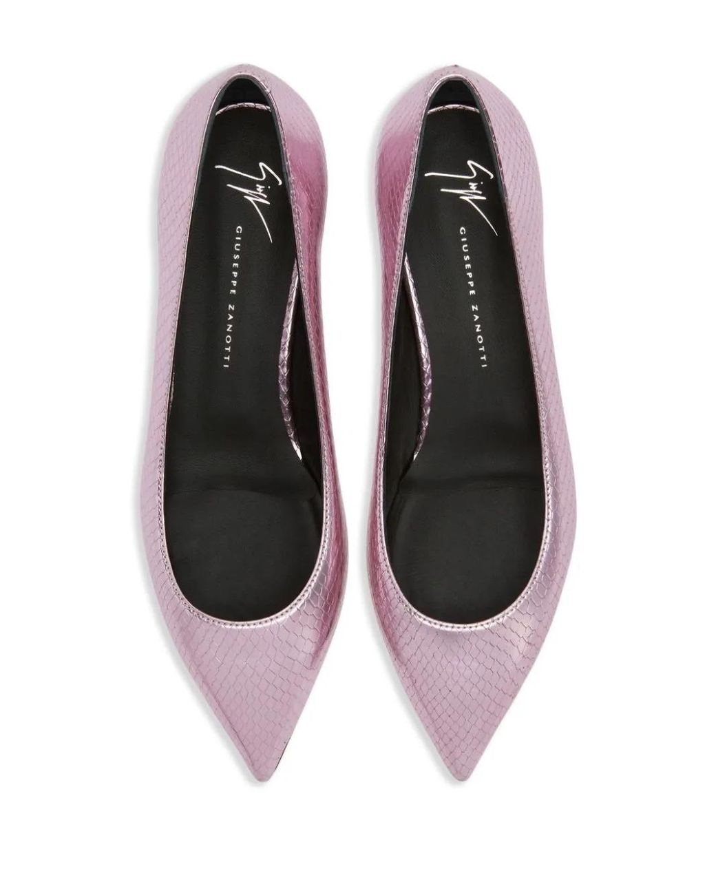 Giuseppe Zanotti Pink Dhalia Leather Ballerina Shoes