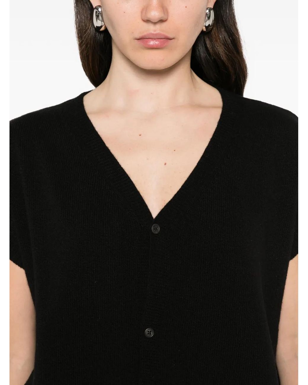 Ma'ry'ya Black Short-Sleeve Button-Down Jacket