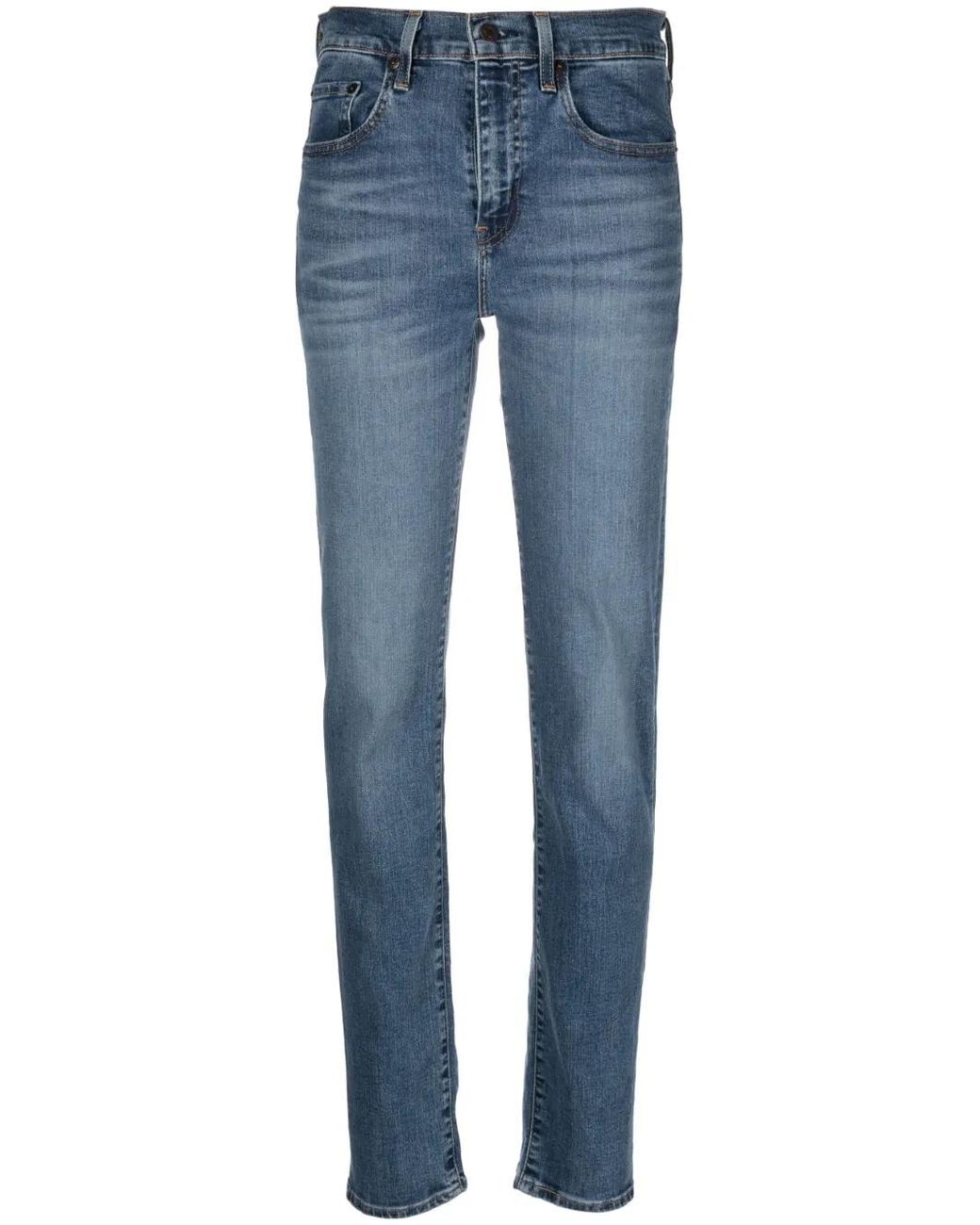 Levi's Blue 724 High Rise Straight Wave Mid