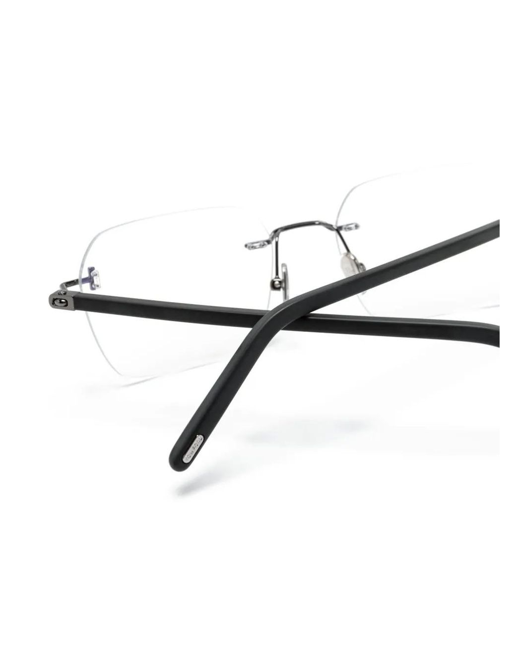 Tom Ford Gray Rectangular Rimless Glasses
