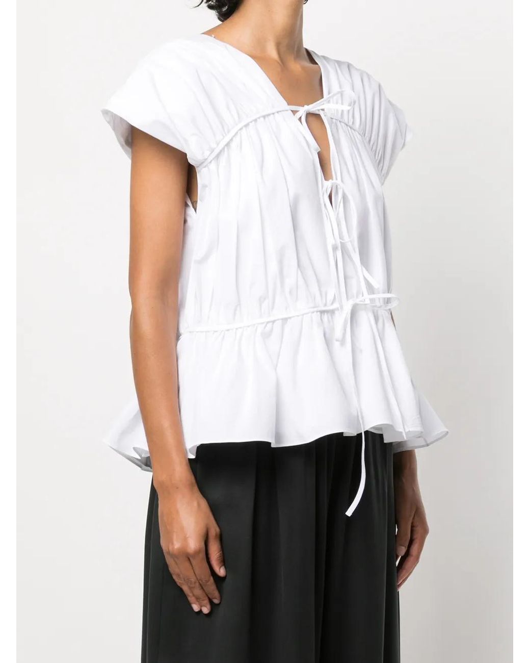TOVE White Thea Ruffle Top