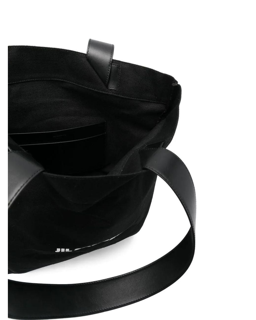 Jil Sander Black Flat Shopper Tote Bag