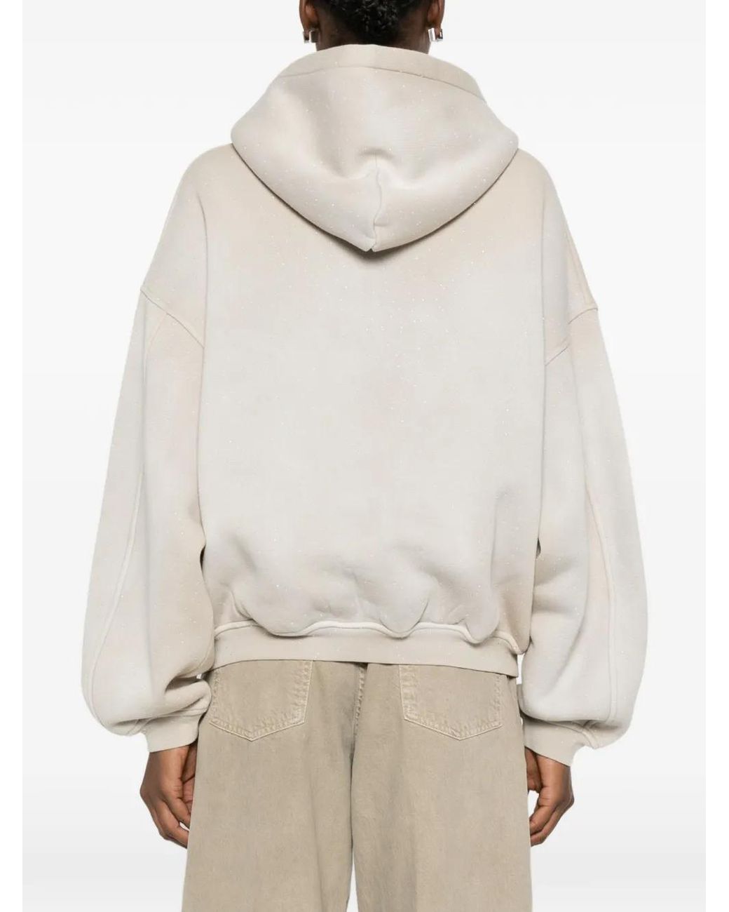 Alexander Wang White Crystal Washed Terry Zip Hoodie