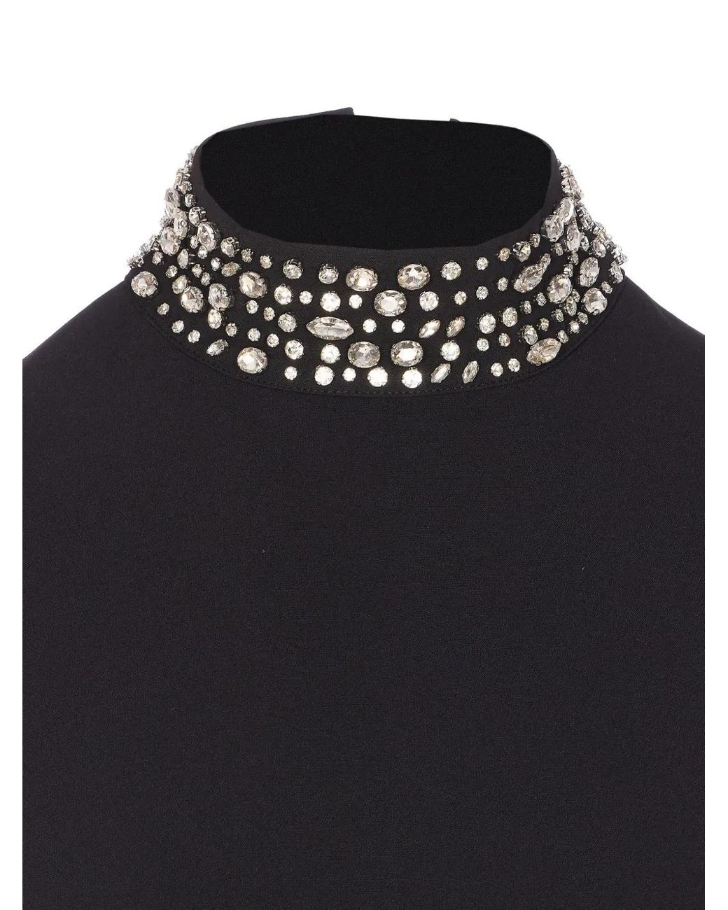 Liu Jo Black Mini Dress With Rhinestone Embellishments