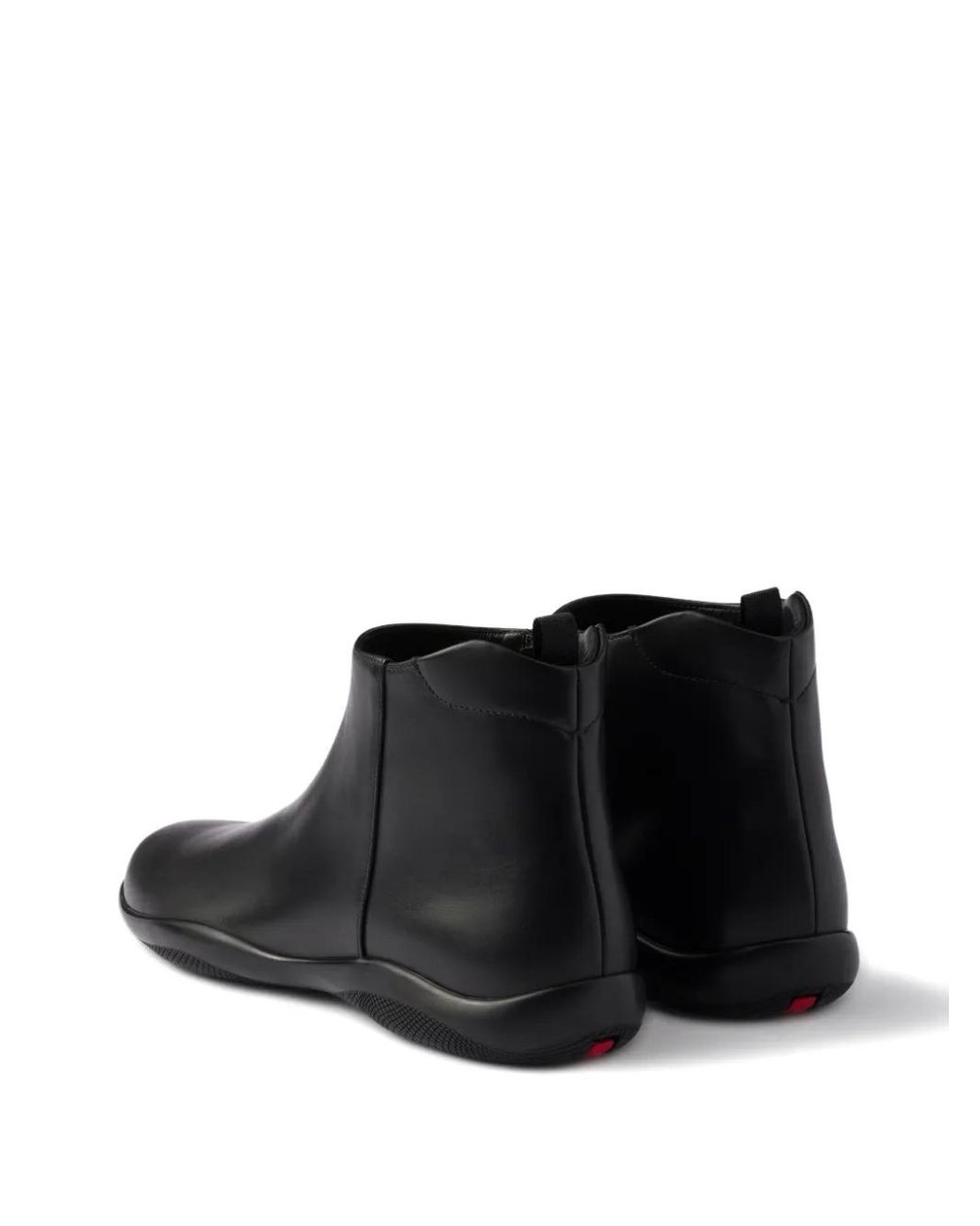 Prada Black Toblach Leather Ankle Boots for men