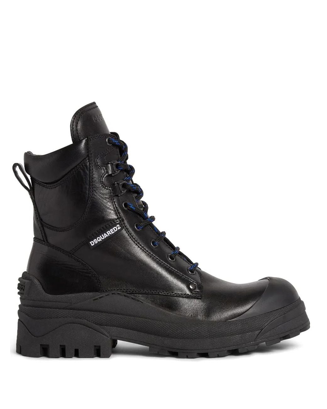 DSquared² Black Panelled-Design Leather Boots for men
