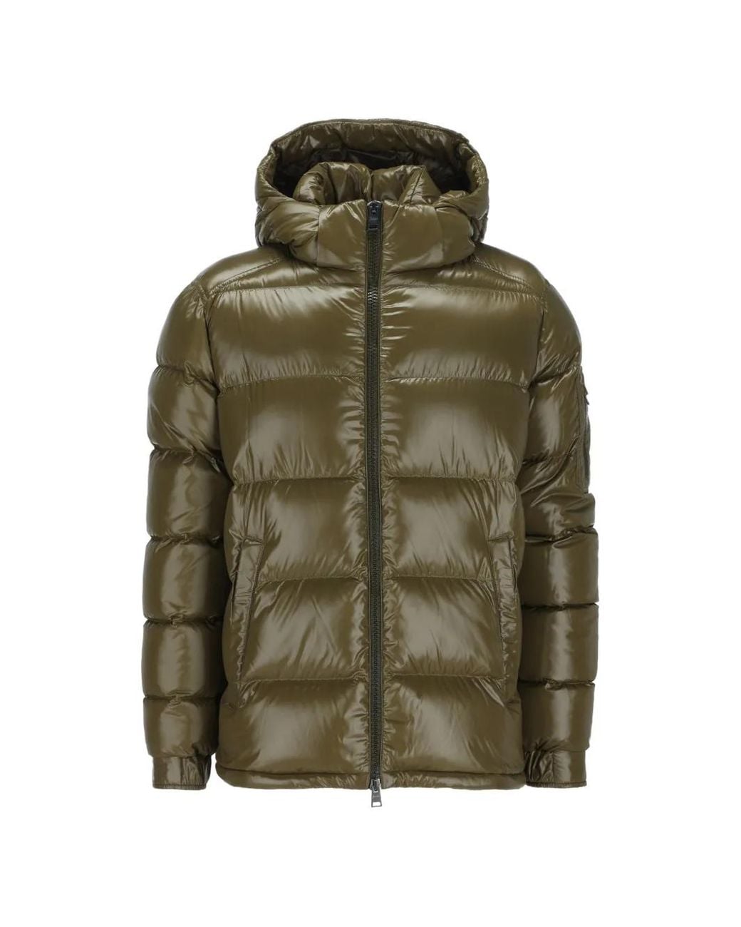 Herno Green Quilted Hooded Down Jacket for men