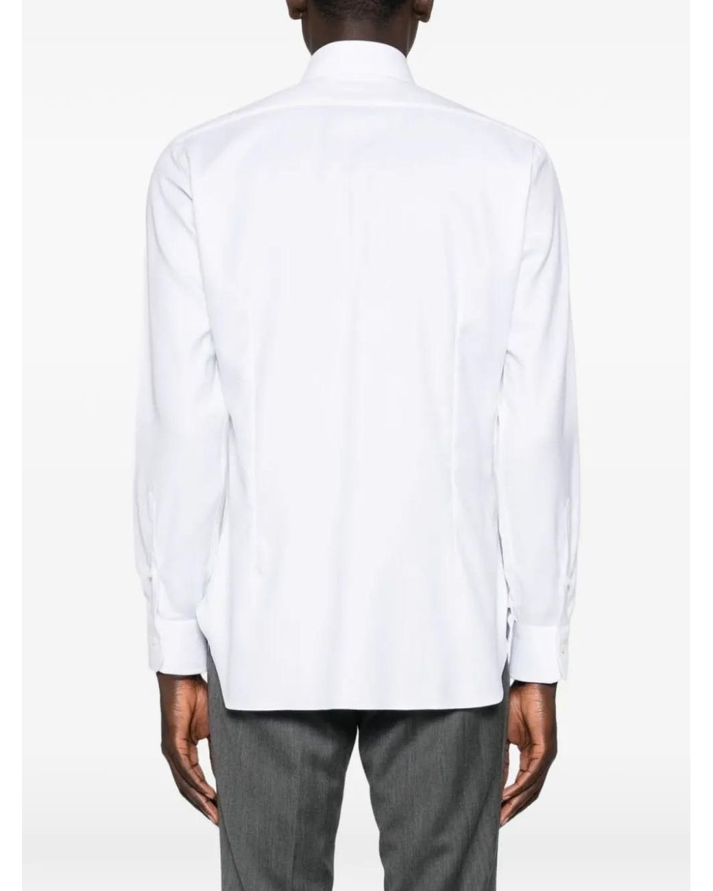 Barba Napoli White Cotton Shirt for men