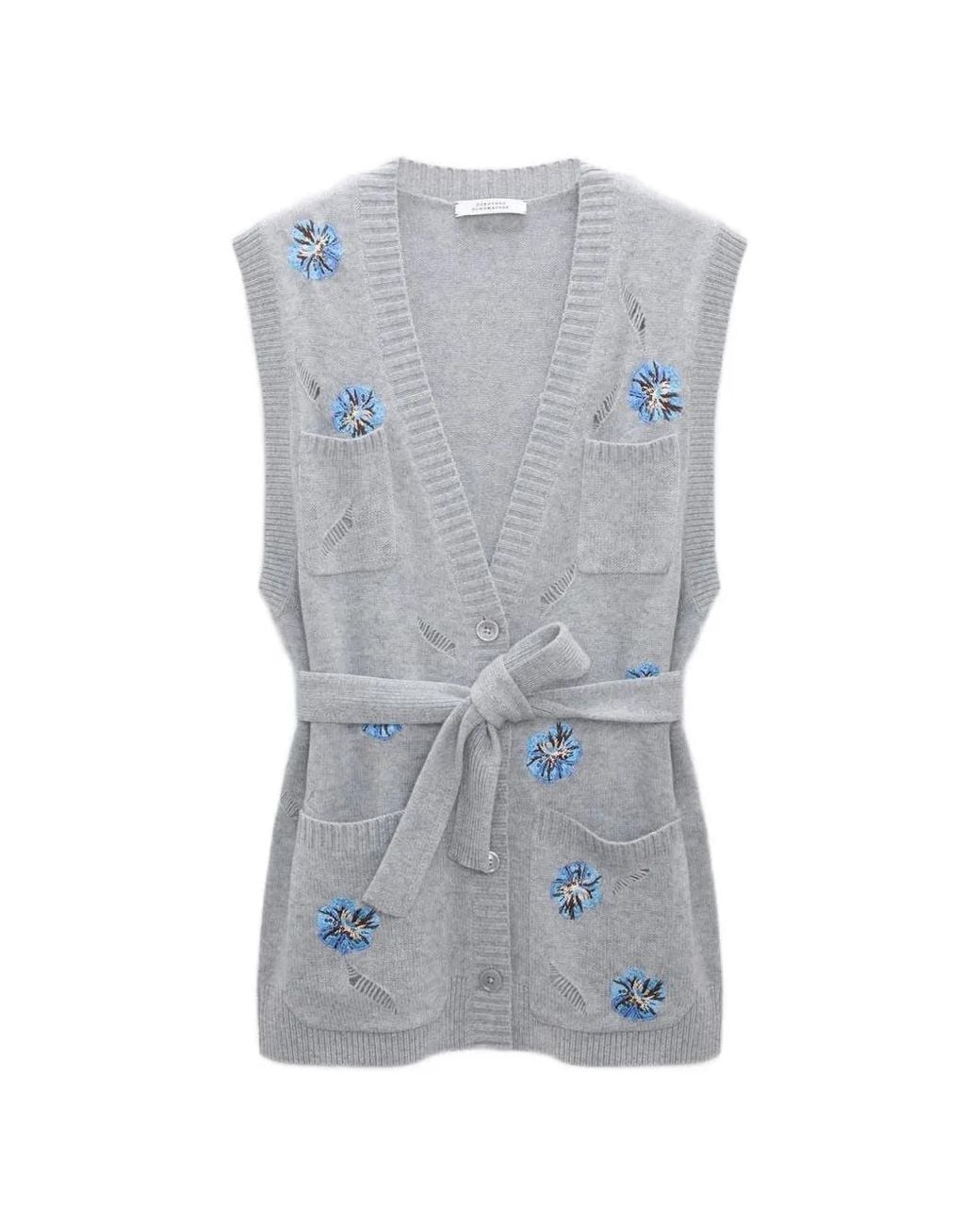 Dorothee Schumacher Gray Gilet Blooming Statement