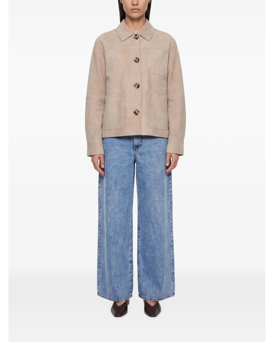 Weekend by Maxmara Natural Ghiera Button-Up Patch-Pocket Jacket