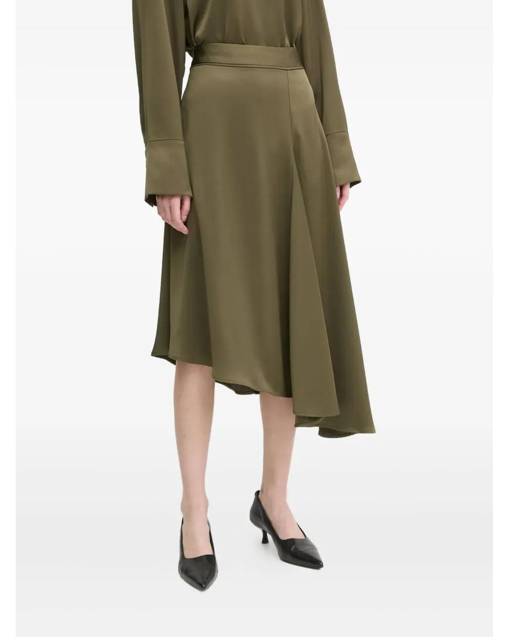 Day Birger et Mikkelsen Green Asymmetric Midi Skirt