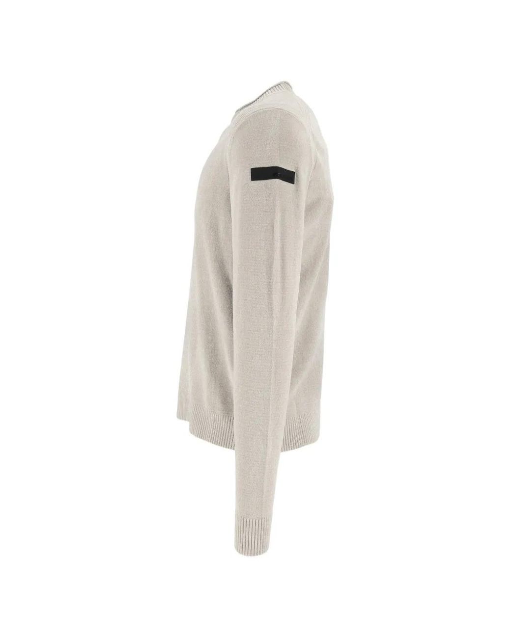 Rrd White Velvet-Effect Ribbed-Trim Sweater for men