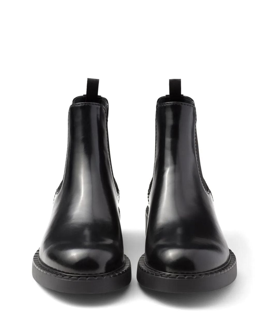 Prada Black Brushed-Finish Chelsea Boots for men
