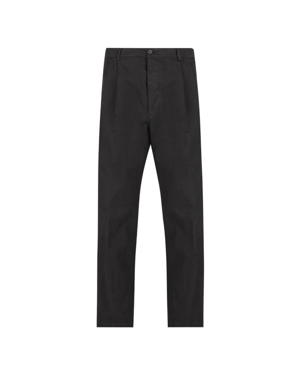 Massimo Osti Studio Black Ny/Co Pleated Loose-Fit Trousers for men