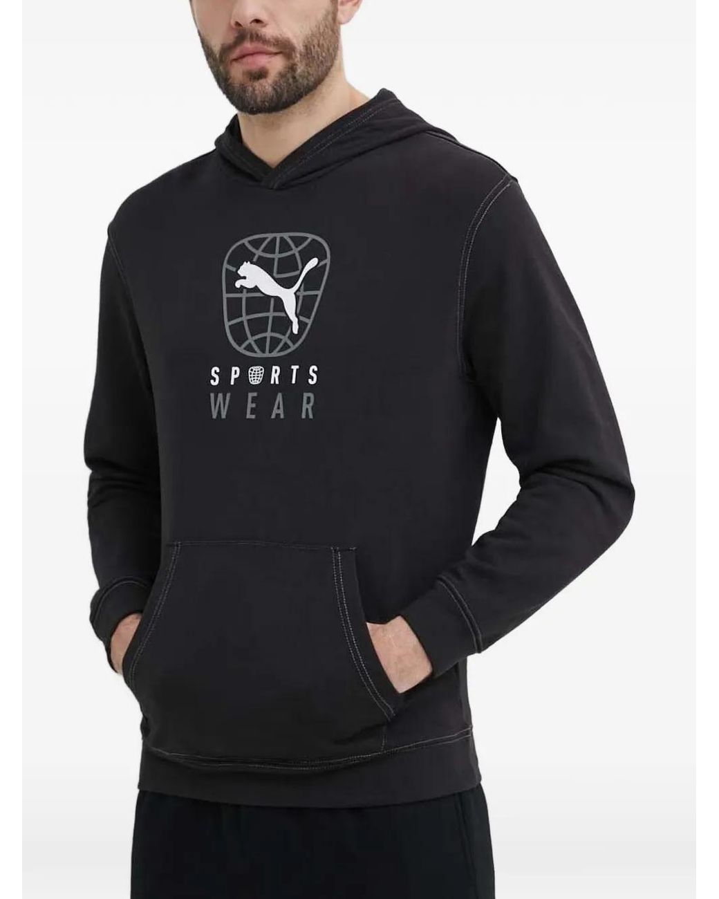 PUMA Black Better Logo-Print Hoodie for men