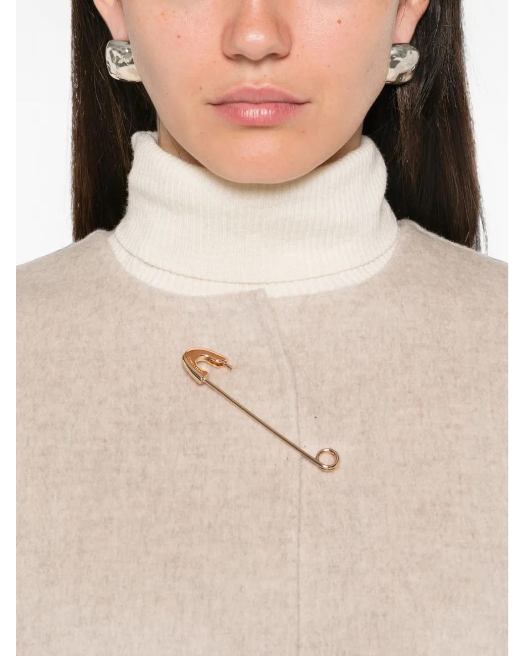 Liviana Conti White Safety-Pin Coat