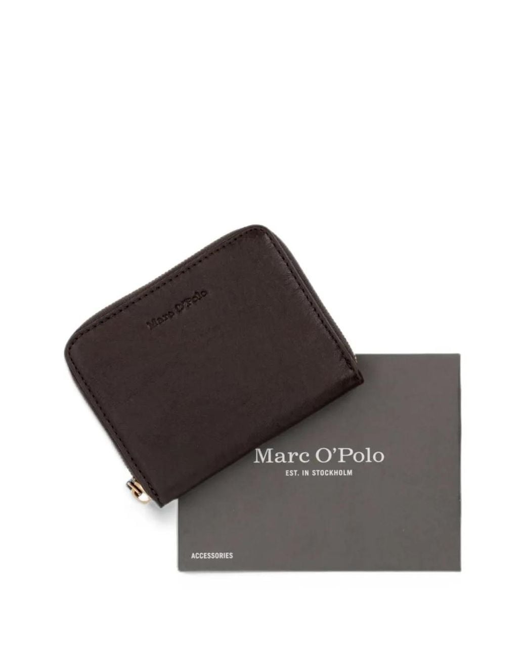 Marc O' Polo Brown Ellis Logo-Debossed Zip-Around Leather Wallet