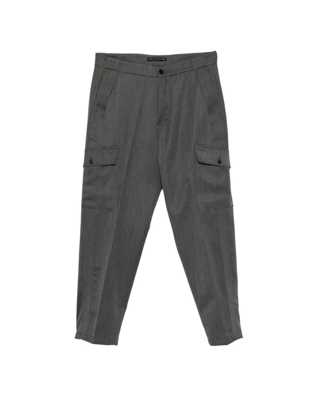 Low Brand Gray Straight-Leg Cargo Trousers for men