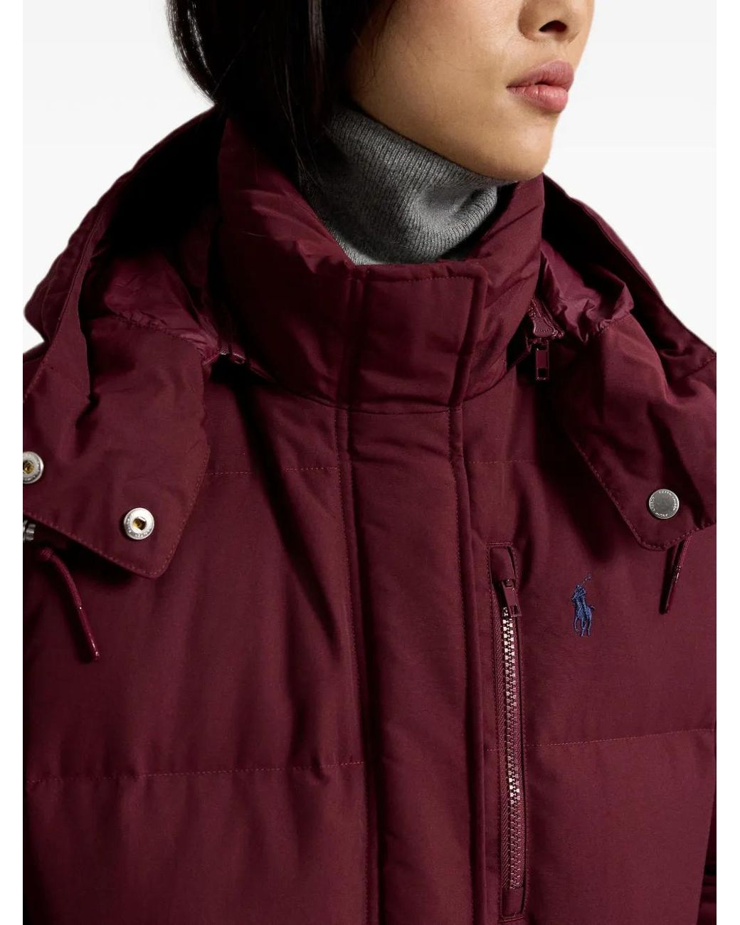 Polo Ralph Lauren Red Doudoune Carly À Capuche