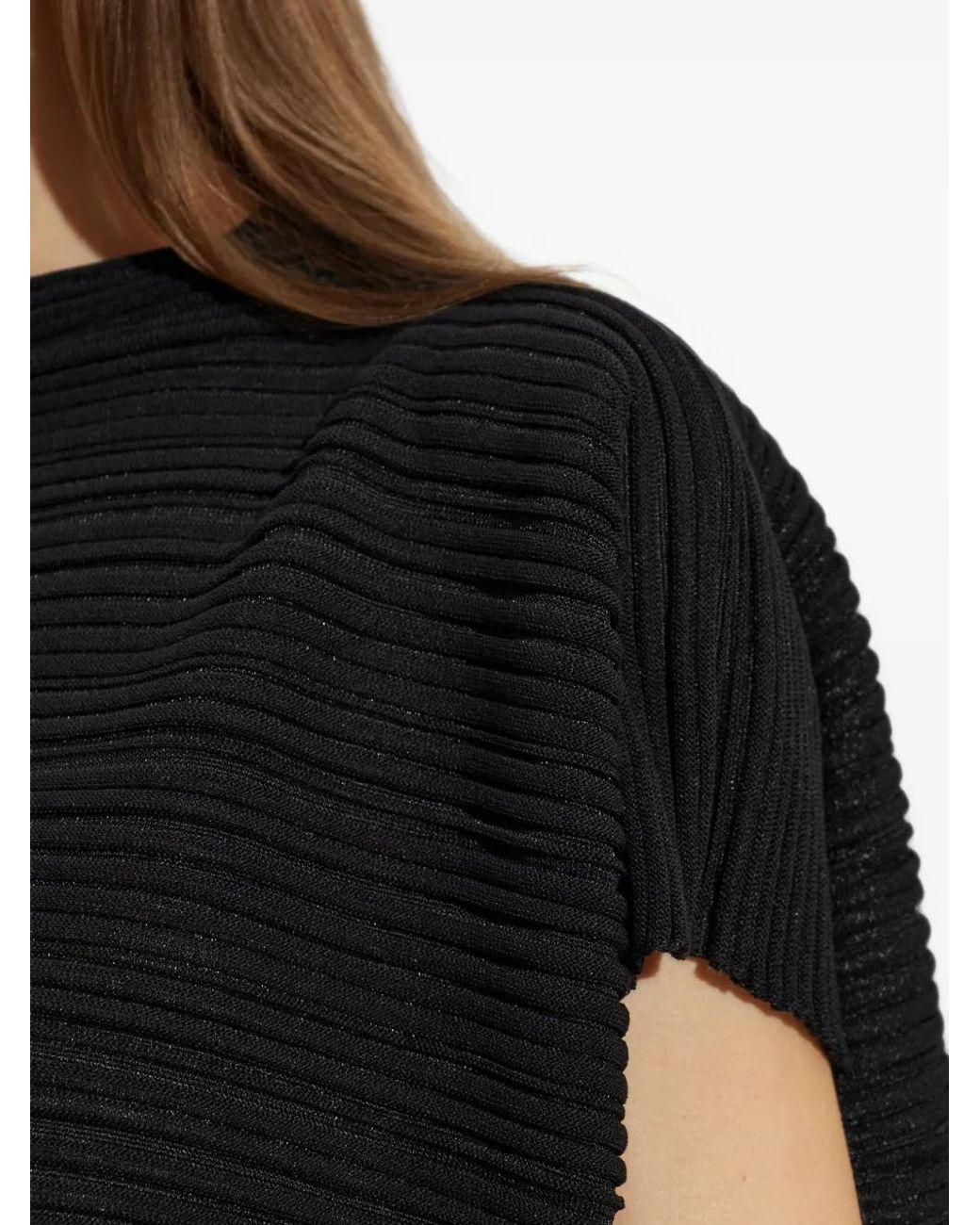 Pleats Please Issey Miyake Black Oversized Pleated Top