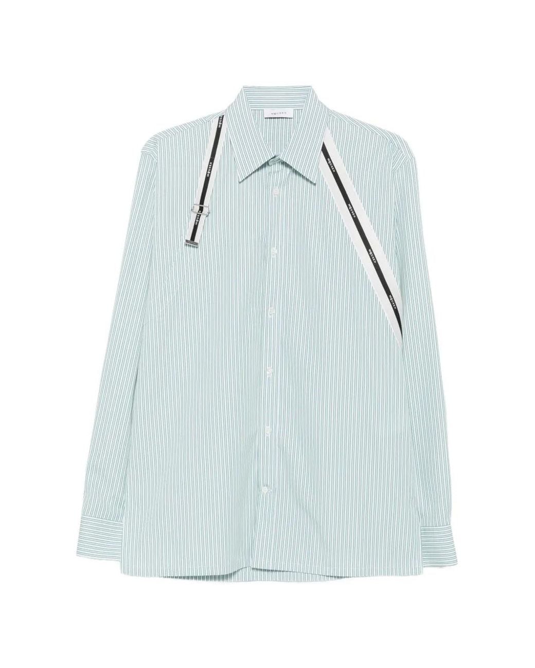 McQueen Blue Logo Harness Shirt for men