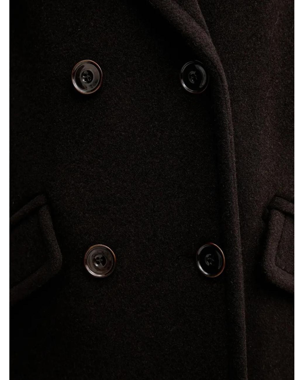 Sessun Black Double-Breasted Coat