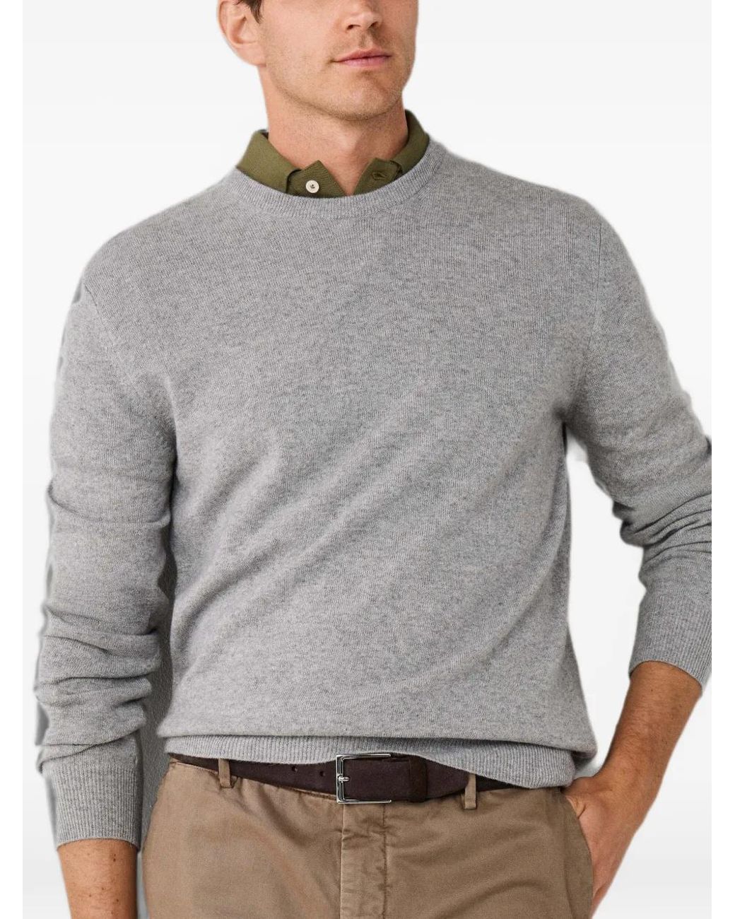 Hackett Gray Elbow-Patch Knit for men
