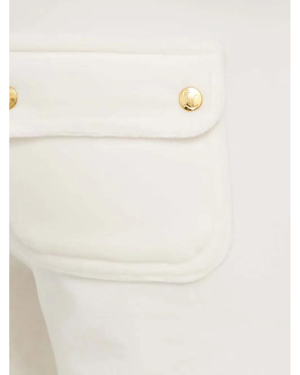 Juicy Couture White Drawstring-Waist Track Pants