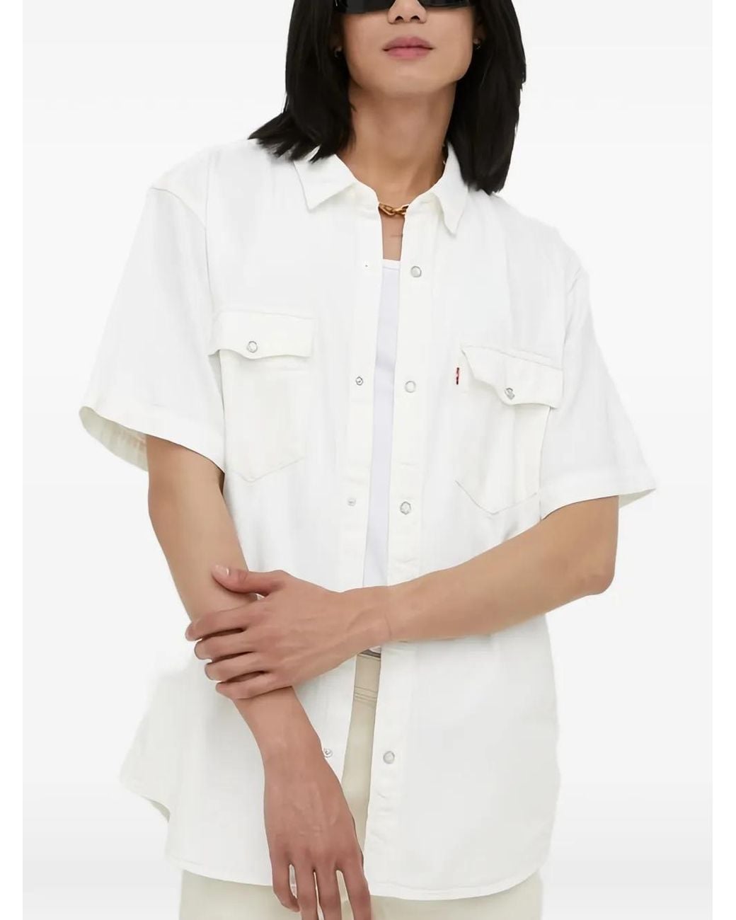 Levi's White Flap-Pocket Shirt for men